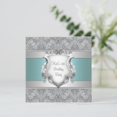 Blauwgroen Blauwe Vrouwen 21ste Verjaardagsfeest Kaart (Staand voorkant)