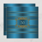 Blauwgroen Blauwe Vrouwen 50ste Verjaardagsfeest Kaart (Voorkant / Achterkant)