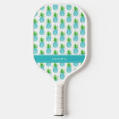 Blauwgroen blauwe Waterverf ananas Aangepaste naam Pickleball Paddle (Achterkant)