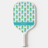 Blauwgroen blauwe Waterverf ananas Aangepaste naam Pickleball Paddle (Voorkant)