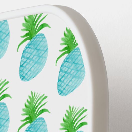 Blauwgroen blauwe Waterverf ananas Aangepaste naam Pickleball Paddle (Links Detail)