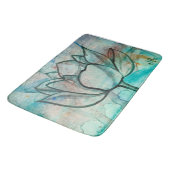 Blauwgroen Blauwe Waterverf Bloem Elegante Artsy L Badmat (Gekanteld)