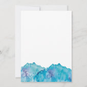 Blauwgroen Blauwe Waterverf Dubbele Harten Bruilof Kaart (Achterkant)