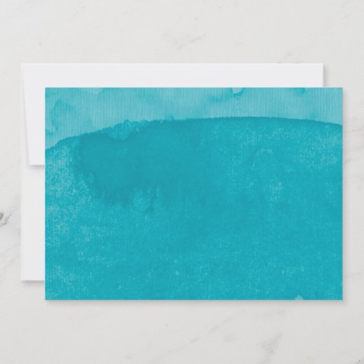 Blauwgroen blauwe Waterverf Floral sla de datumkaa Kaart (Achterkant)