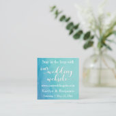 Blauwgroen & Blauwe Waterverf Huwelijk Website Her Informatiekaartje (Staand voorkant)