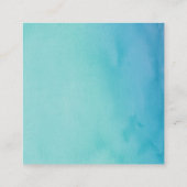 Blauwgroen & Blauwe Waterverf Huwelijk Website Her Informatiekaartje (Achterkant)