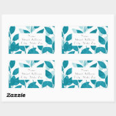 Blauwgroen blauwe Waterverf laat labels op labels (Vel)