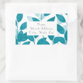 Blauwgroen blauwe Waterverf laat labels op labels (Tas)