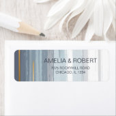 Blauwgroen blauwe Waterverf penselen Etiket (Insitu)