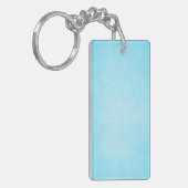 Blauwgroen blauwe Waterverf Sjabloon blanco Sleutelhanger (Voorkant Links)