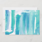 Blauwgroen blauwe Waterverf Tie Dye Bat Mitzvah Kaart (Achterkant)