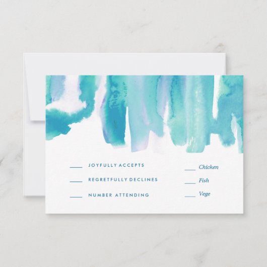 Blauwgroen blauwe Waterverf Tie Dye Bat Mitzvah Rs Kaart (Achterkant)