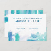 Blauwgroen blauwe Waterverf Tie Dye Bat Mitzvah Rs Kaart (Voorkant / Achterkant)