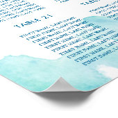 Blauwgroen blauwe Waterverf Tie Dye Bat Mitzvah Se Poster (Hoek)