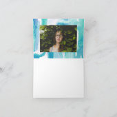 Blauwgroen blauwe Waterverf Tie Dye Hartelijk dank Bedankkaart (Binnen)