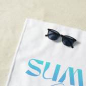 Blauwgroen Blauwe Waterverf Zee Schildpad Geperson Strandlaken (In situ)