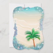 Blauwgroen Blauwe Waterzee Zand Pearls Sweet 16 Pa Kaart (Achterkant)