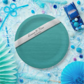 Blauwgroen blauwe weddenschappen op persoonlijke t papieren bordje (Feest)