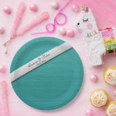 Blauwgroen blauwe weddenschappen op persoonlijke t papieren bordje (Feest)