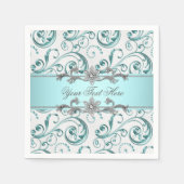 Blauwgroen blauwe werveling servetten (Voorkant)