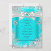 Blauwgroen blauwe winter Wonderland Snowflake Silv Kaart (Voorkant)