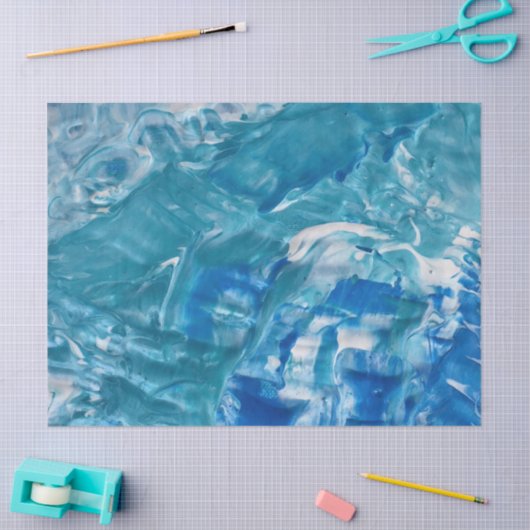 Blauwgroen blauwe witte Abstracte ontkoppeling Tissuepapier (Craft)