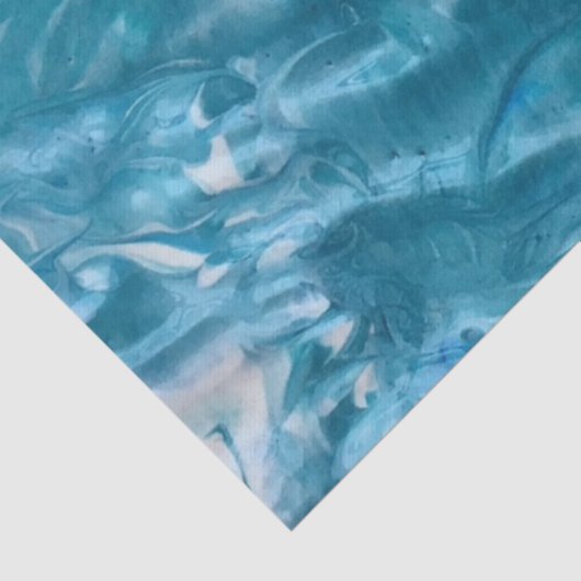 Blauwgroen blauwe witte Abstracte ontkoppeling Tissuepapier (Detail)