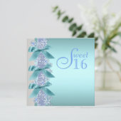 Blauwgroen Blauwe Witte Sneeuwvlok Sweet Sixteen B Kaart (Staand voorkant)