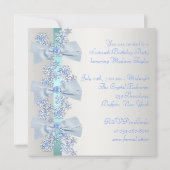 Blauwgroen Blauwe Witte Sneeuwvlok Sweet Sixteen B Kaart (Achterkant)