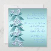 Blauwgroen Blauwe Witte Sneeuwvlok Sweet Sixteen B Kaart (Achterkant)