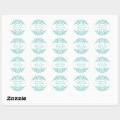 Blauwgroen Blauwe Zachte Floral Baby shower Sticke Ronde Sticker (Vel)