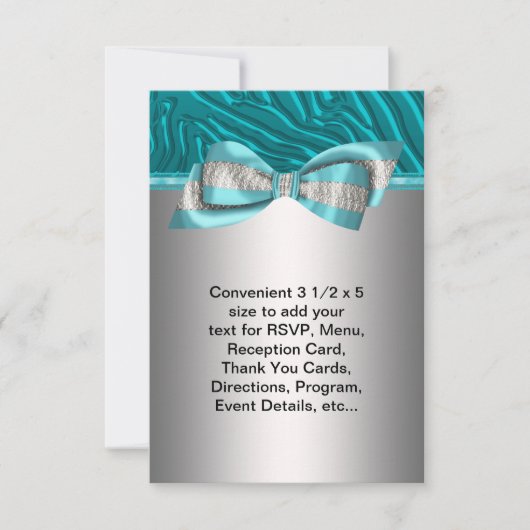 Blauwgroen Blauwe Zebra Bat Mitzvah RSVP (Voorkant)