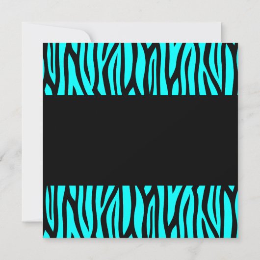 Blauwgroen Blauwe Zebra Modern Sweet 16 Birthday P Kaart (Achterkant)