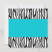 Blauwgroen Blauwe Zebra Modern Sweet 16 Uitnodigin Kaart (Achterkant)