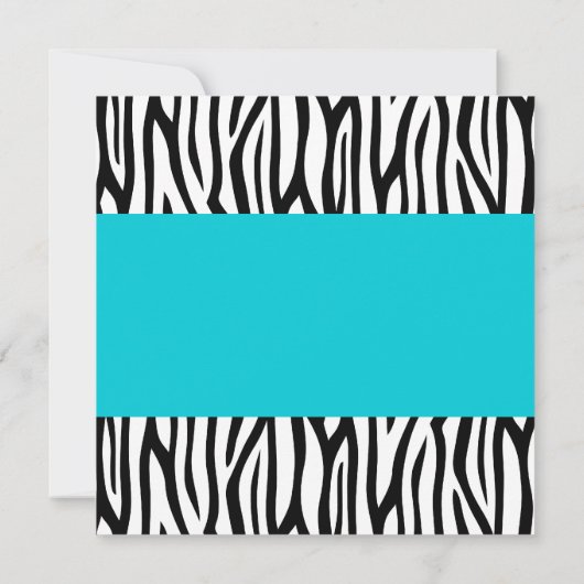 Blauwgroen Blauwe Zebra Modern Sweet 16 Uitnodigin Kaart (Achterkant)