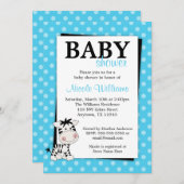 Blauwgroen blauwe Zebra polaire stip Babyschoenen Kaart (Voorkant / Achterkant)