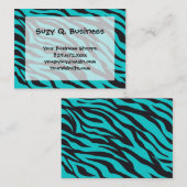 Blauwgroen blauwe Zebra Stripes Wilde Dierlijke Dr Visitekaartje (Voorkant / Achterkant)