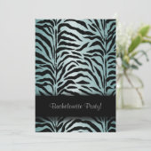 Blauwgroen Blauwe Zebra vrijgezellenfeest Kaart (Staand voorkant)