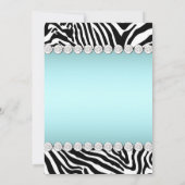 Blauwgroen blauwe Zebra zweet-zestiende verjaardag Kaart (Achterkant)