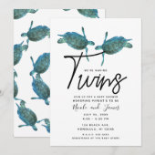 Blauwgroen Blauwe Zee Schildpadden Ocean Baby show Kaart (Voorkant / Achterkant)