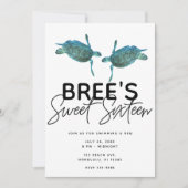 Blauwgroen Blauwe Zee Schildpadden Ocean Beach Swe Kaart (Voorkant)