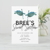 Blauwgroen Blauwe Zee Schildpadden Ocean Beach Swe Kaart (Staand voorkant)