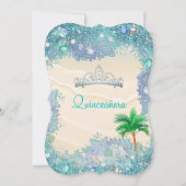 Blauwgroen blauwe zeebaardag in Quinceanera Kaart (Achterkant)
