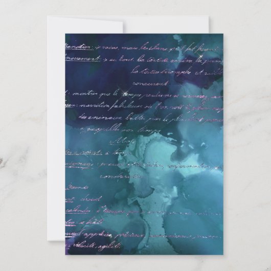 Blauwgroen blauwe Zeemeerminnen Silver Glitter Dan Bedankkaart (Achterkant)