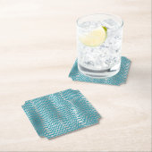 Blauwgroen Blauwe Zilveren Slang Print Kartonnen Onderzetters (Insitu)