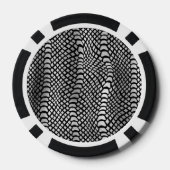 Blauwgroen Blauwe Zilveren Slang Print Poker Chips (Achterkant)