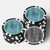 Blauwgroen Blauwe Zilveren Slang Print Poker Chips (Opstapeling)