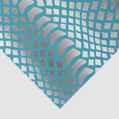 Blauwgroen Blauwe Zilveren Slang Print Tissuepapier (Detail)