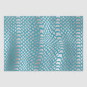 Blauwgroen Blauwe Zilveren Slang Print Tissuepapier (Voorkant)