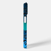 BLAUWGROEN BLAUWE ZWARTE DAMASKGEMSTONMONOGRAM Case-Mate iPhone CASE (Achterkant / Rechts)
